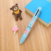 Stylo bille multicolore Flamingo, mignon, pour étudiants, stylo à bille licorne de dessin animé, 6 couleurs