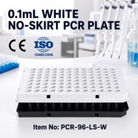 Consommable médical, consommable de laboratoire, plaque PCR jetable en polypropylène 100 µL, blanche, demi-jupette, 96 puits