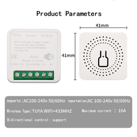 Interrupteur intelligent WiFi sans fil 10A 16A pour la domotique, avec contrôle bidirectionnel, prise en charge multi-plateformes et longue portée