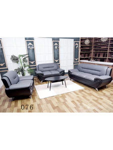 Ensemble de <span class=keywords><strong>canapé</strong></span> sectionnel Pride Style américain en similicuir noir <span class=keywords><strong>blanc</strong></span> en gros direct d'usine 3 + 2 + 1 - Product Image 4