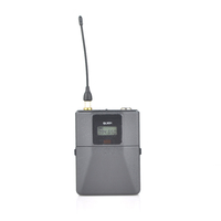 Microphone sans fil QLXD4 professionnel rechargeable UHF True Diversity dynamique USB de bureau et cravate pour système de diffusion en direct noir