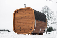Sauna électrique commercial en bois massif, type villa, carré, en épicéa carbonisé, écologique, pour extérieur, 6/9KW 4
