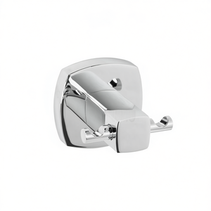 Porte-manteau double chromé, largeur 5 cm, longueur 9,3 cm, crochet mural pour salle de bain ou entrée - Product Image 3