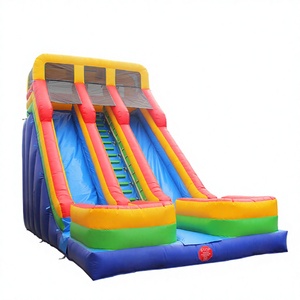 Parque Acuático Inflable Grande para Exteriores con Tobogán de Agua en Forma de Palmera - Product Image 1