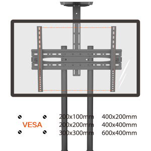 For LCD Modern Metal Height Adjustable 600x400mm 32"-70" 100kg/220lbs <b>TV</b> Cart Rolling <b>Stand</b> <b>Tv</b> <b>Stand</b> Modern - Product Image 3