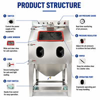 Machine de ponçage à vapeur industrielle, cabine de sablage humide, équipement de nettoyage et de finition de surface sans poussière