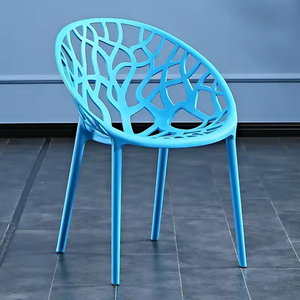 Sedia da pranzo in plastica completa personalizzata per Fast Food portatile portatile con motivo vuoto esterno in vari colori - Product Image 3