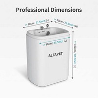 ALFAPET R-11 Bak Mandi Akrilik untuk Anjing, Spa Mandi Anjing, Bak Mandi Hewan Peliharaan dengan Lampu LED Ozone Gelembung 360 °   Nosel Semprotan Pijat