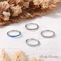 Anting Hidung Titanium Alloy G23 Diameter 0.8mm Berhiaskan Zirkon, Desain Geometris Berlapis Elektroplating, Perhiasan Tindik Unisex Trendi dan Modis