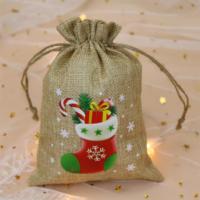 Sac en toile de jute de couleur claire avec cordon de serrage, emballage pour bijoux, petit sac cadeau, emballage cadeau de Noël