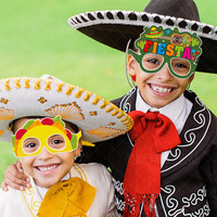 Nouvelles décorations de fête mexicaines, accessoires photo amusants, lunettes en acier inoxydable, imprimé dessin animé, lunettes Piata style carnaval