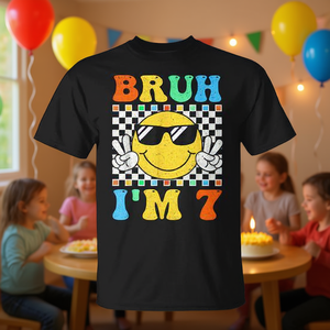 kids <b>birthday</b> party t shirt short sleeve crew neck celebration graphic <b>top</b> - Product Image 3