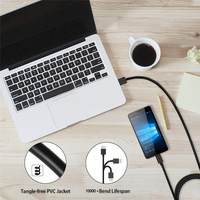 Kabel Usb mikro Data pengisian daya cepat, kabel Usb mikro 1m 2m