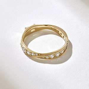 Anillo de boda de oro macizo de 14k y 18k con diamantes de corte esmeralda cultivados en laboratorio con certificado IGI CVD HPHT para mujer - Product Image 2