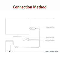 2-en-1 1080P Android Phone Mirroring Micro USB MHL vers HDTV Compatible Converter Type-C vers HDTV Compatible Cable