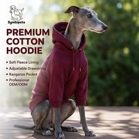 Sweat-shirt pour chien en coton premium avec logo personnalisé OEM, doublure en polaire, cordon de serrage réglable, couleur unie, chaud pour l'hiver