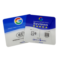 Carte de visite personnalisée NFC QR 13.56Mhz acrylique google Review Cards support de médias sociaux étanche 12*12cm carte d'affichage