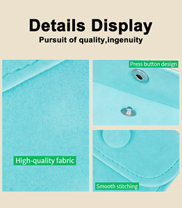 IDEA DE REGALO, Bolsa de Joyería de Lujo, de Terciopelo y Microfibra, con Logotipo Personalizado, Bolsa para Guardar Joyas - Product Image 4