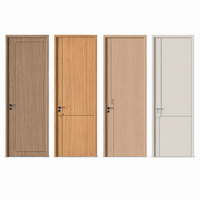 Porte intérieure en MDF en gros, panneau de porte en bois, OEM ODM acceptés, porte de style nordique pour salle de bain, peinte en blanc