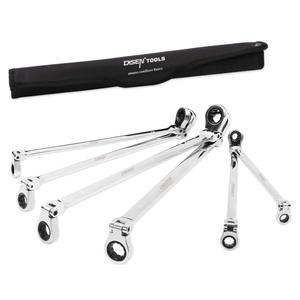 Chrome Vanadium Steel Double Sided Ring <strong>Wrench</strong> Set 6pcs Extra Long 8-19mm Metric Carbon Steel Box End <strong>Ratcheting</strong> Spanners OEM - Product Image 1
