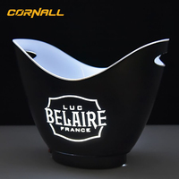 Seau à Glace LED Grande Capacité 5L 7L 8L 12L, Rafraîchisseur à Vin LED Étanche avec Changement de Couleurs, Seau Rétro pour Champagne, Vin, Glace, Bière
