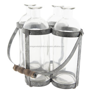 Vente chaude 4 bouteilles casier à vin de table porte-vin en métal et fer Durable pour Bar/hôtels whisky et bière stockage Barware - Product Image 4
