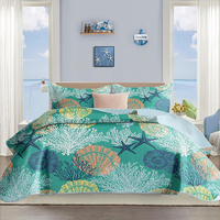 Lot de 3 couettes matelassées légères en polyester et coton, motif diamant, écologiques, toutes saisons, style hôtel vintage