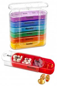 High End 28 Cases Organizer Transparent Shell <b>7</b> Day <b>Tablet</b> Sorter Box Stock Pill Box - Product Image 3