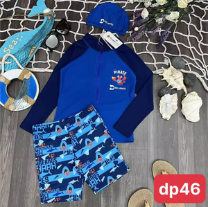 Maillot de bain trois pièces pour enfants, motif animal, en nylon-spandex, séchage rapide, imperméable, vente en gros - Product Image 5