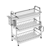 Égouttoir à vaisselle en tube de fer pour cuisine, support de rangement pour assiettes et bols avec bac de récupération des eaux