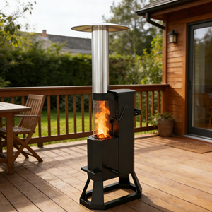 Calentador de Patio Moderno Independiente para Jardín y Camping, sin Humo, de Pellets de Madera para Exteriores, con Ventana de Vidrio - Product Image 2