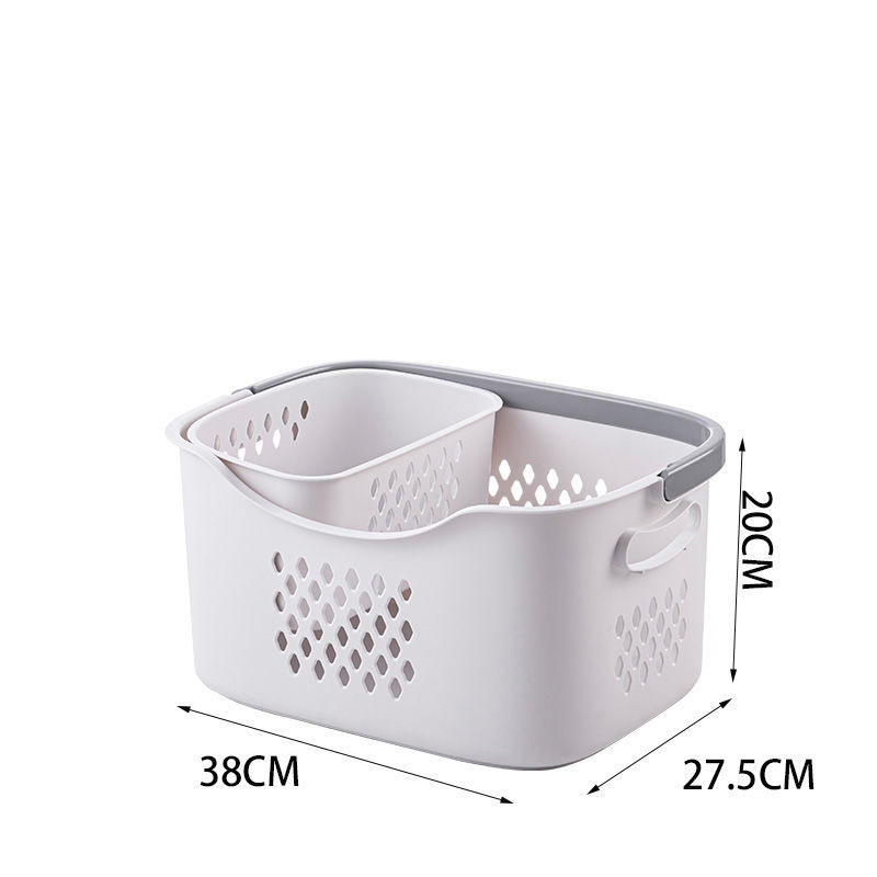 Medium-sized white laundry basket [with underwear basket]