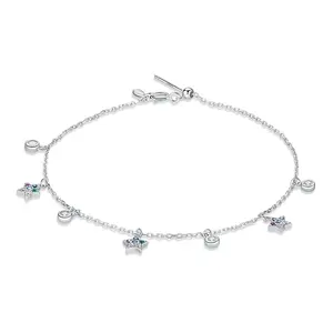 SCB227 New arrival jewelry fashionable bracelet women 925 sterling silver star bracelets
