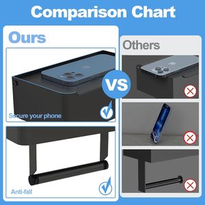 Portarotolo per Carta Igienica ZHIYAN con Mensola, Dispenser per <span class=keywords><strong>Salviette</strong></span> Biodegradabili Adatto per la Conservazione di <span class=keywords><strong>Salviette</strong></span> in <span class=keywords><strong>Bagno</strong></span> - Product Image 6