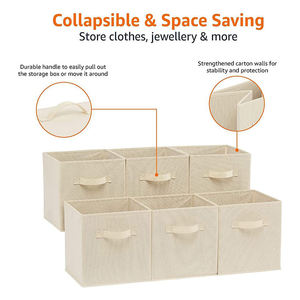 6 אריזת בד מתקפל ארון אחסון מכולות קוביית עבור בגדי בגדים ג 'ינס צעצועים - Product Image 4