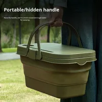 Panier de rangement pliable Venencar 16L en plastique PP pour pique-nique, camping, fruits et légumes, avec couvercle, multifonction, portable