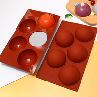 Vente en gros Nouveau moule de cuisson Moule à gâteau en silicone rond 5 cavités Grand demi-cercle Moule à gâteau en silicone OEM