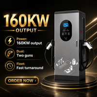 Station de recharge DC double pistolet 160 kW 250 A triphasée pour véhicules électriques, idéale pour les bus, les aires de stationnement publiques et les parcs de stationnement.