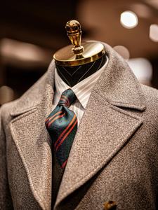 Cappotto Lungo da <span class=keywords><strong>Uomo</strong></span> Slim <span class=keywords><strong>Doppiopetto</strong></span> in Lana con Motivo a Spina di Pesce Retrò e Bottoni Decorativi per Primavera Autunno - Product Image 4