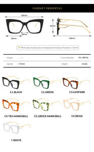 2024新着メガネ女性処方アンチブルーライトファッション格安メガネフレーム卸売光学メガネ - Product Image 4