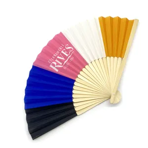 Custom hand fan bamboo hand held fans for women bamboo plastic folding mini portable hand fans wholesale wedding favors