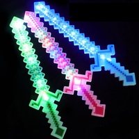 Espadas de Píxeles con Luz LED, Nuevas Espadas de Cristal de Plástico con Luz LED de 54 cm, Coloridas, Juguetes de Espadas de Píxeles para Niños, Regalos de Moda con Diseño de Mosaico