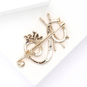 Bonito broche de aleación con diamantes de imitación, diseño de gato y <span class=keywords><strong>clave</strong></span> de sol, de la serie <span class=keywords><strong>musical</strong></span> de moda, accesorio de pin de solapa para instrumentos musicales - Product Image 6