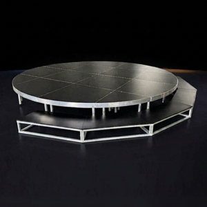 Scène ronde portable en aluminium pour concerts, théâtres, événements, mariages, décorée avec des marches de scène incurvées - Product Image 1