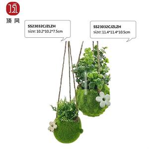 <span class=keywords><strong>Vase</strong></span> sphérique en mousse floquée, design mural simple personnalisé, pour ornement de jardin extérieur - Product Image 2