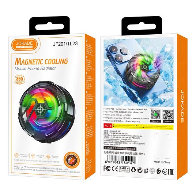 JOKADE Wholesale New Arrival Phone Cooler Gaming Magnetic Cooling TYPE-C Mobile Phone with RGB Light Radiator