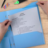 Porte-documents personnalisé à 2 poches, porte-documents en plastique avec onglets fixes, compatible avec un classeur à 3 anneaux