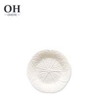 Assiettes de dîner en céramique en forme de chou blanc irrégulier, ensemble de luxe en porcelaine, assiettes de présentation pour mariages, banquets et traiteurs