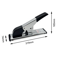 Agrafeuse métallique robuste EMDA Modèle 300559 pour fournitures de bureau, capacité 160 feuilles, bras long, profondeur de pliage 70 mm, pour reliure manuelle