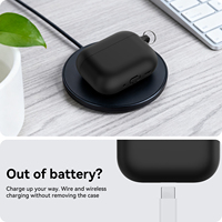 Étui en silicone monobloc, protection intégrale, LED avant visible, bouchon anti-poussière universel de 1,7 mm pour AirPods Pro 3 [sans écouteurs]